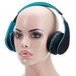 HY-811 Foldable FM Stereo MP3 Player Wired Bluetooth Headset Black Blue