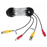 32ft(10m) BNC Video Power Siamese Cable for Surveillance Camera DVR Kit